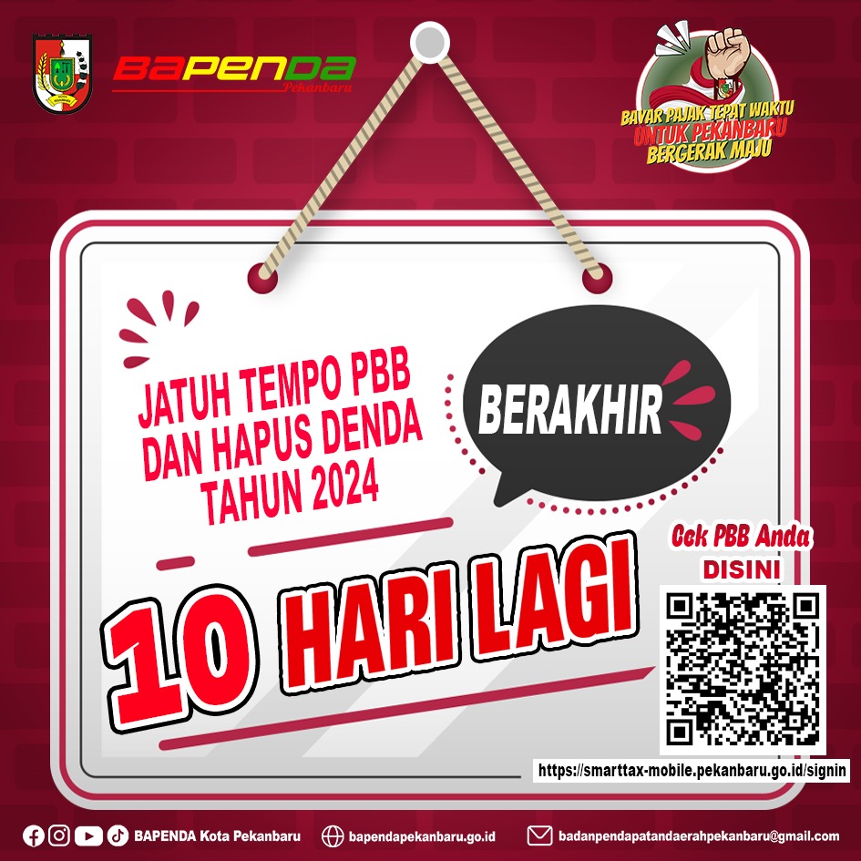 Bapenda Pekanbaru Ingatkan Wajib Pajak Bayar PBB-P2 Sebelum 31 Agustus