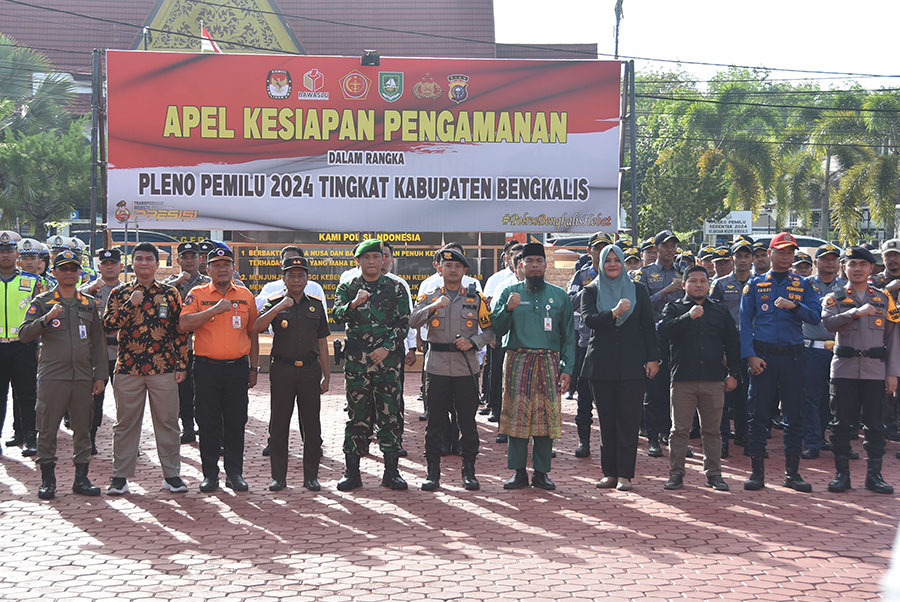 Polres Bengkalis Gelar Apel untuk Pengamanan Pleno Tingkat Kabupaten