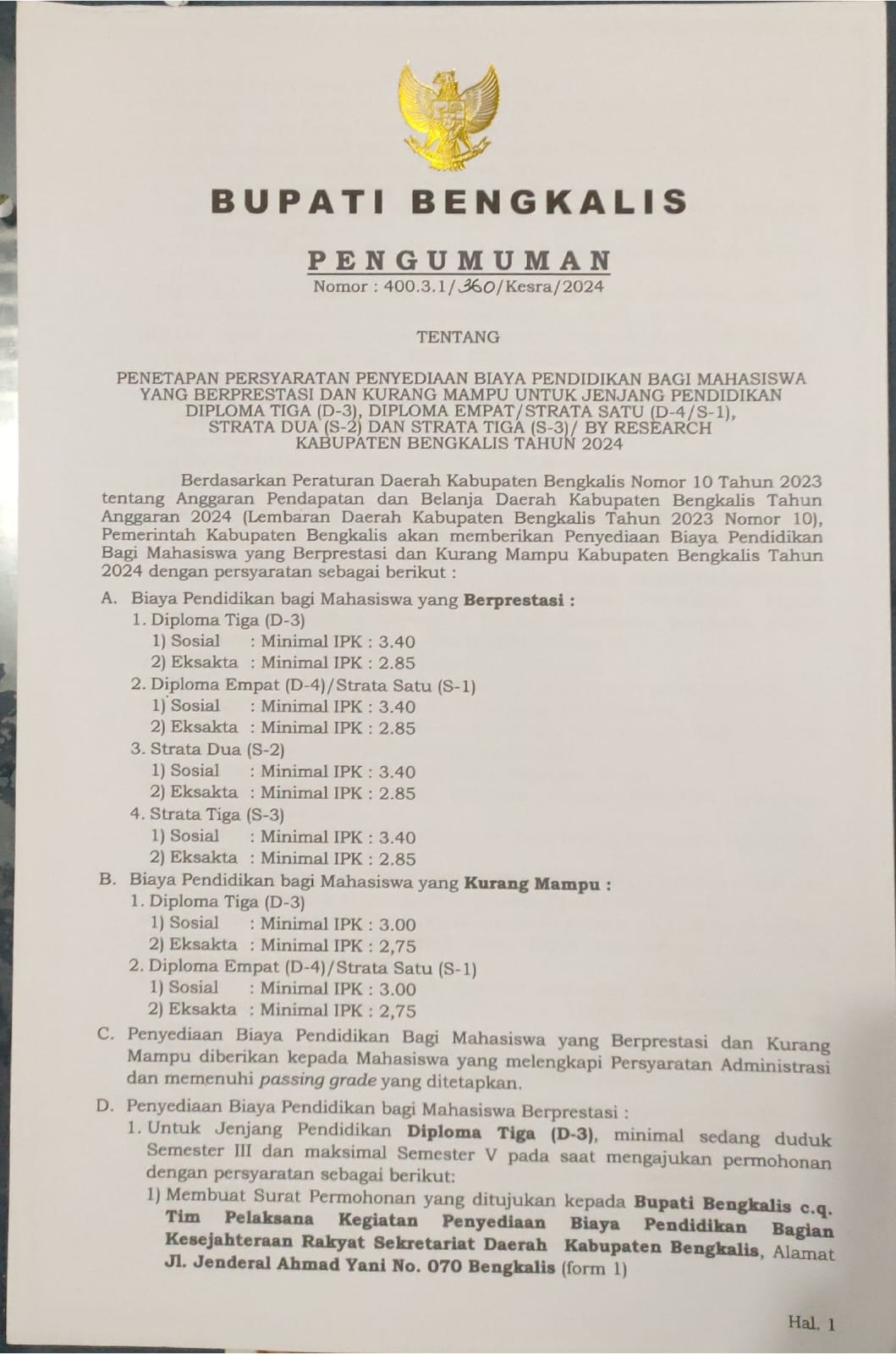 Pemkab Bengkalis Umumkan Penyediaan Biaya Pendidikan dan Beasiswa Khusus Tahfidz, Berikut Persyaratannya