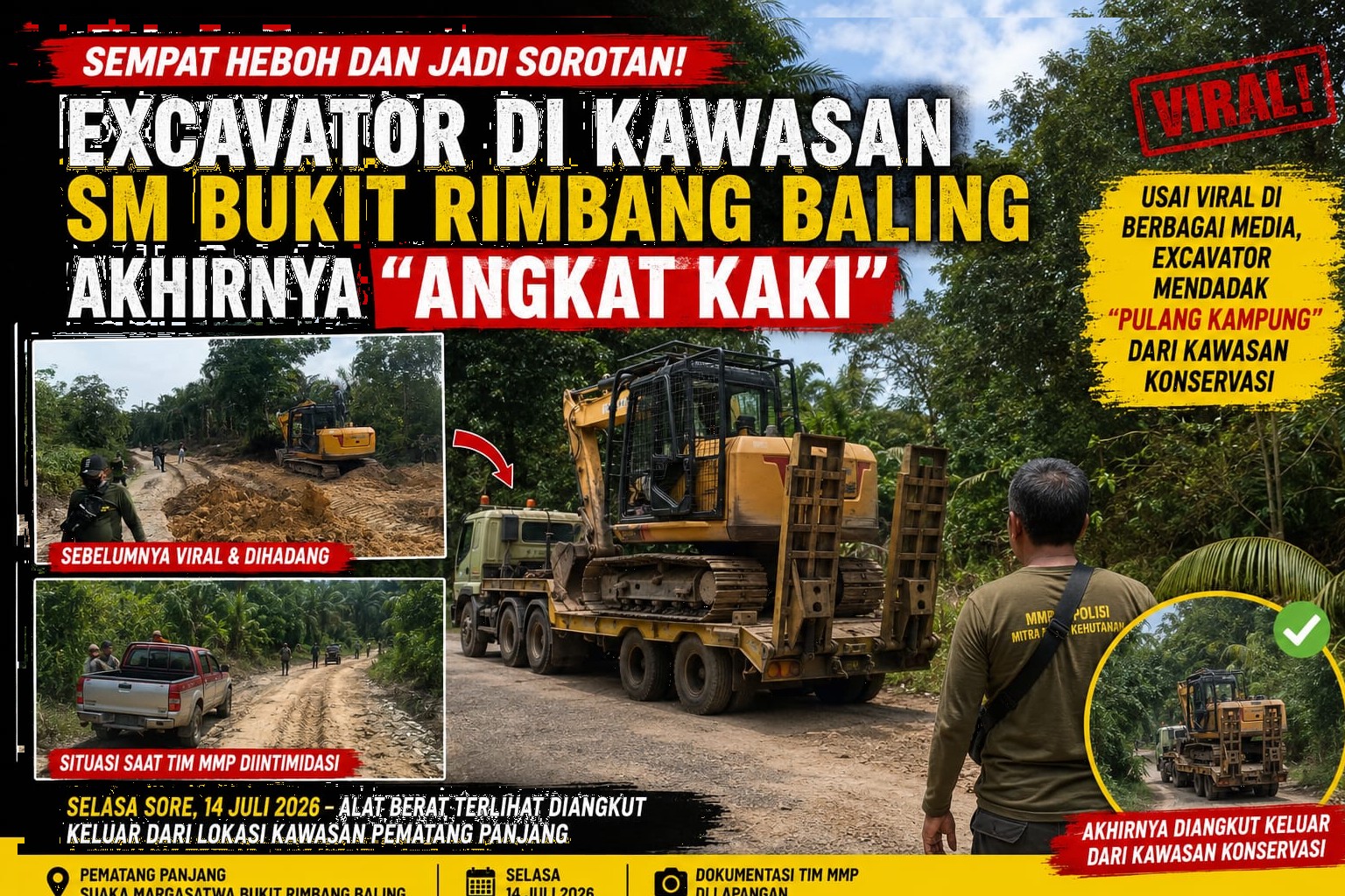 Sempat Heboh dan Jadi Sorotan, Excavator di Kawasan SM Bukit Rimbang Baling Akhirnya 