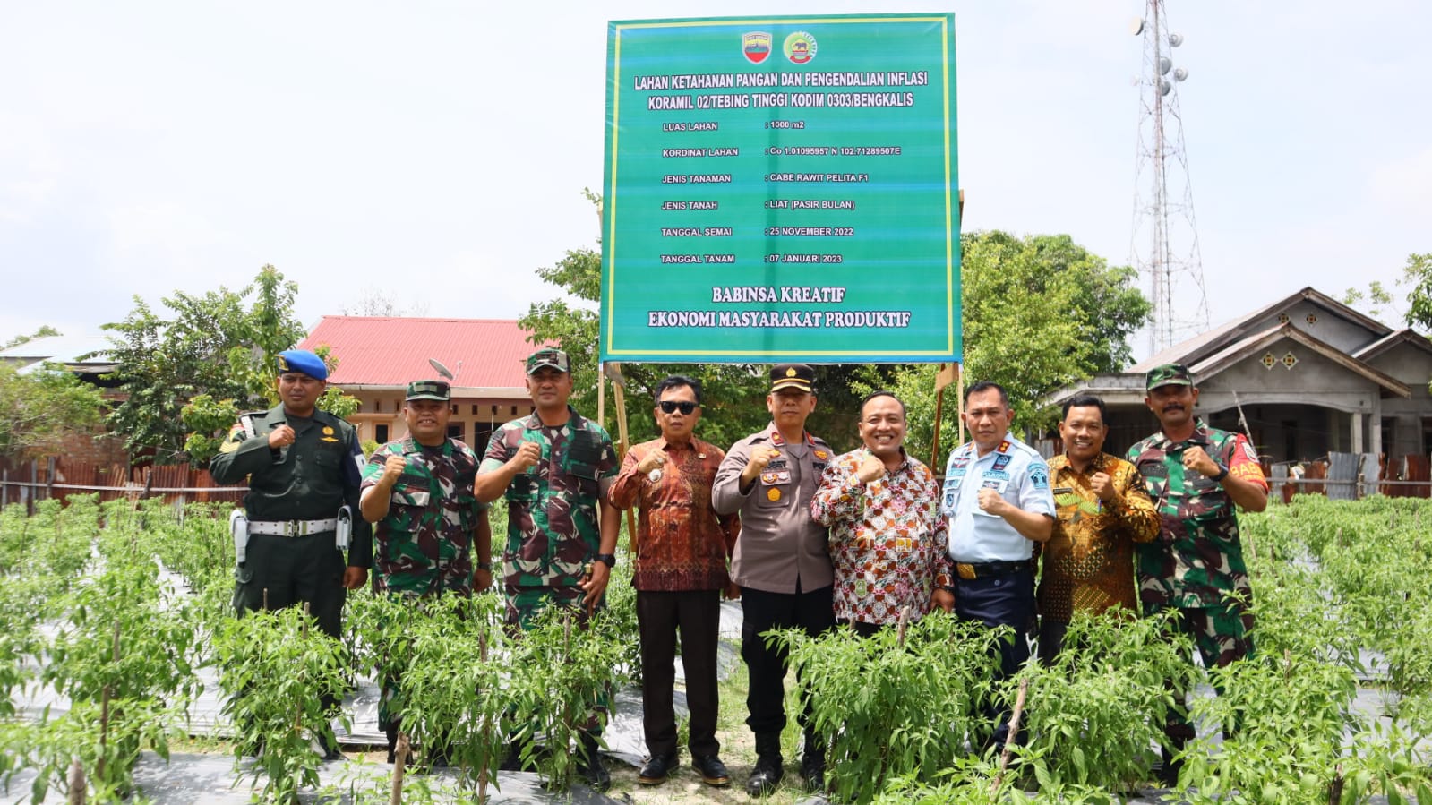 Dandim Letkol Inf Endik Kunker ke Meranti, Apresiasi Babinsa Kreatif Tanam Cabai Redam Inflasi